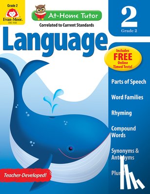 Evan-Moor Educational Publishers - Language Skills, Grade 2 Workbook: At-Home Tutor, Nouns, Verbs, Adjectives, Parts of Speech, Word Families