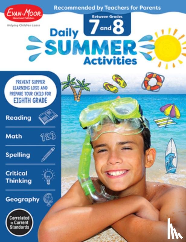 Evan-Moor Educational Publishers - Daily Summer Activities: Between 7th Grade and 8th Grade, Grade 7 - 8 Workbook