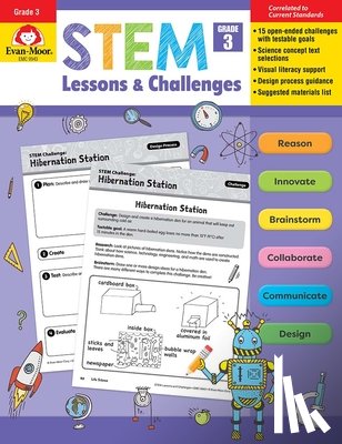 Evan-Moor Educational Publishers - Stem Lessons and Challenges, Grade 3 Teacher Resource