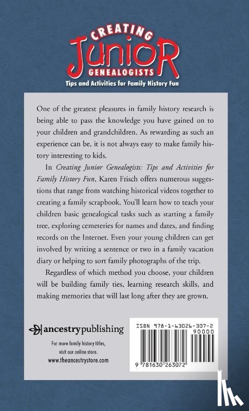 Dennen, Karen Frisch, Frisch, Karen - Creating Junior Genealogists