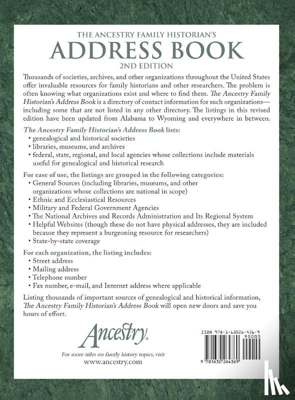 Smith, Juliana Szucs - The Ancestry Family Historian's Address Book