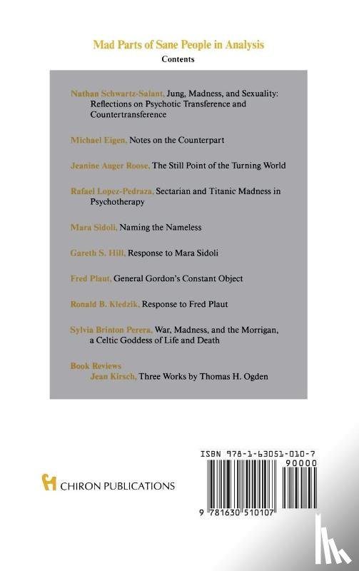  - Mad Parts of Sane People in Analysis (Chiron Clinical Series)
