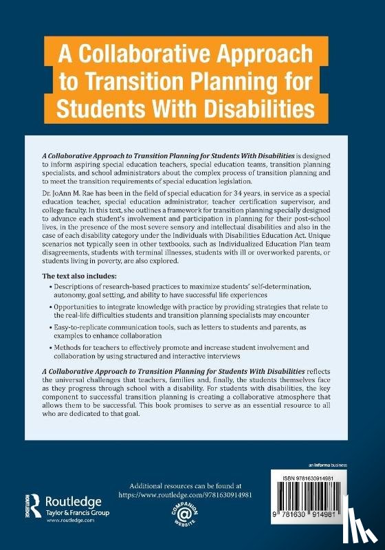 Rae, JoAnn M. - A Collaborative Approach to Transition Planning for Students with Disabilities
