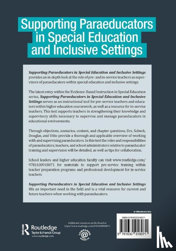 Sobeck, Emily, Douglas, Sarah, Uitto, Denise - Supporting Paraeducators in Special Education and Inclusive Settings