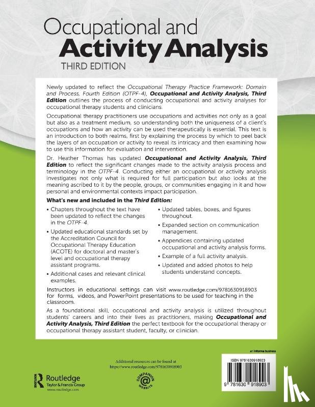 Thomas, Heather - Occupational and Activity Analysis