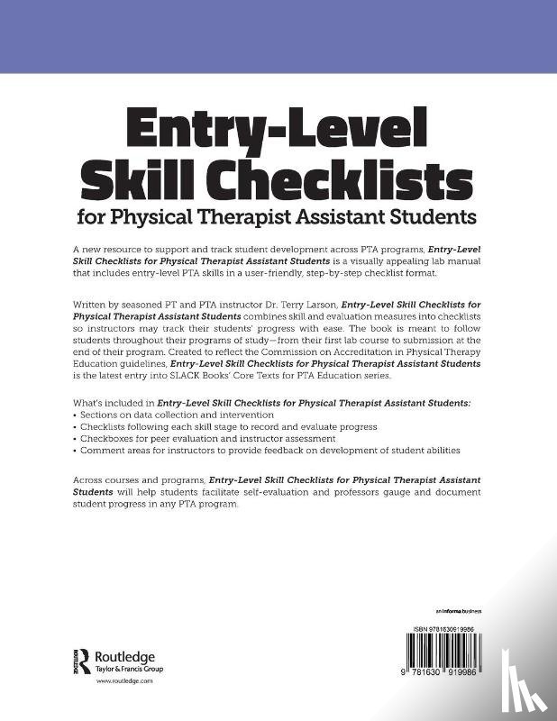 Larson, Terry - Entry Level Skill Checklists for Physical Therapist Assistant Students