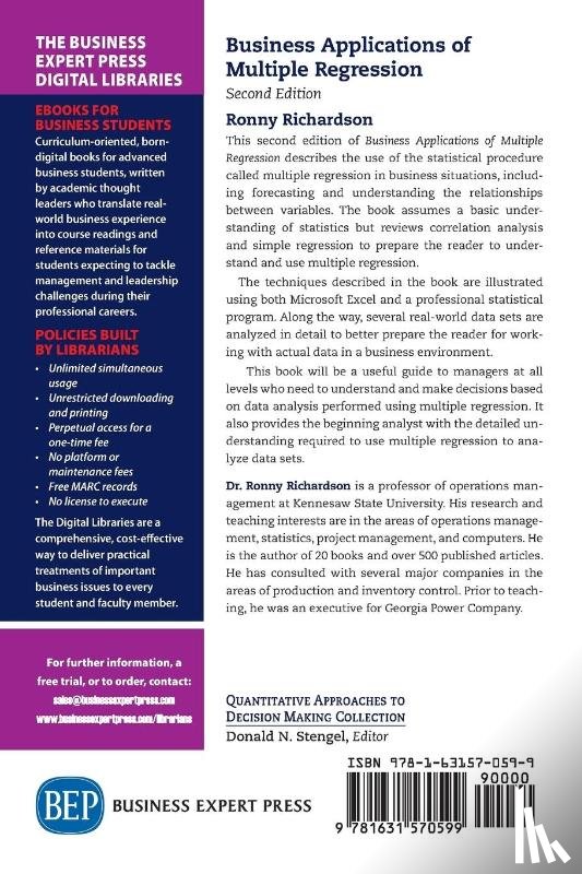 Richardson, Ronny - Business Applications of Multiple Regression