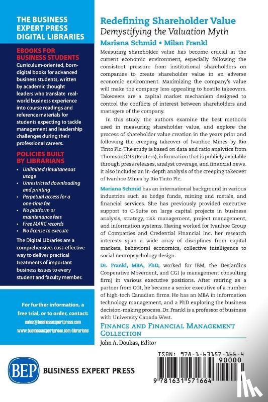 Schmid, Mariana, Frankl, Milan - Redefining Shareholder Value