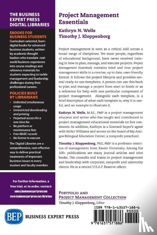Wells, Kathryn N., Kloppenborg, Timothy - Project Management Essentials