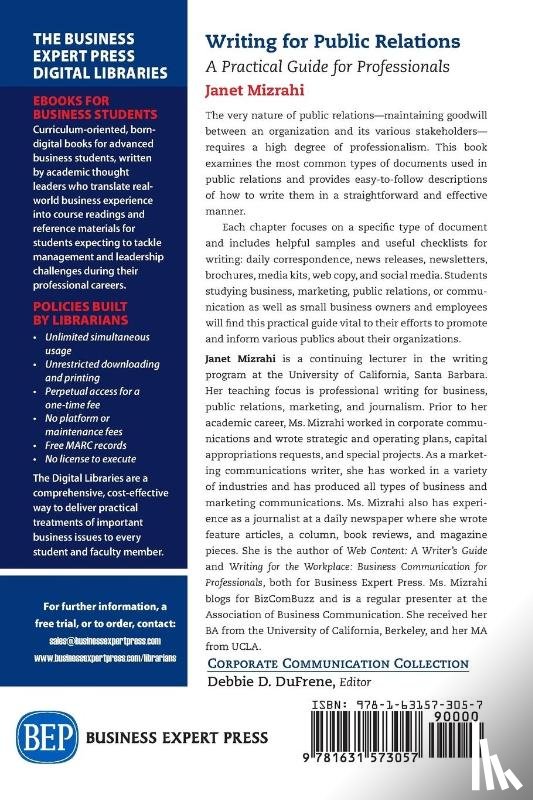 Mizrahi, Janet - Writing for Public Relations