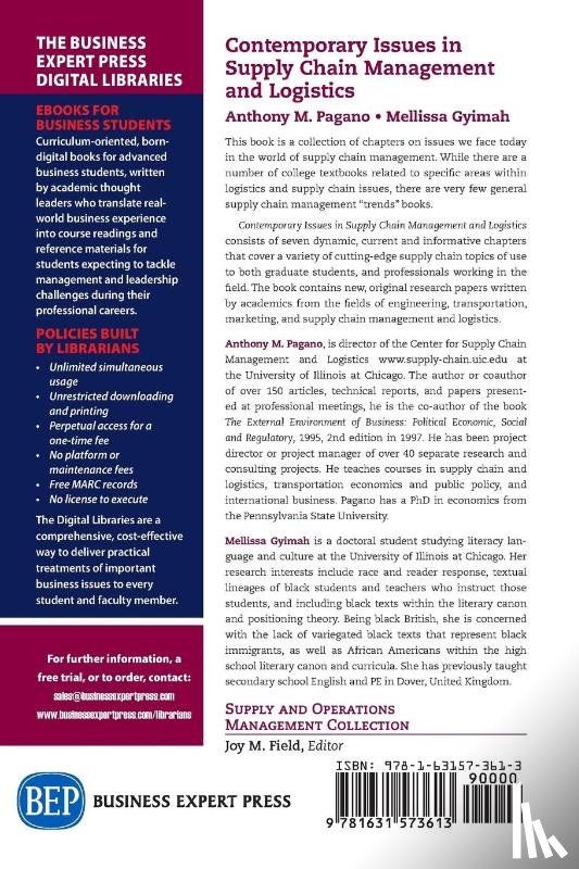 Pagano, Anthony M., Gyimah, Melissa - Contemporary Issues in Supply Chain Management and Logistics