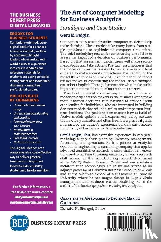 Feigin, Gerald - The Art of Computer Modeling to Drive Business Decisions