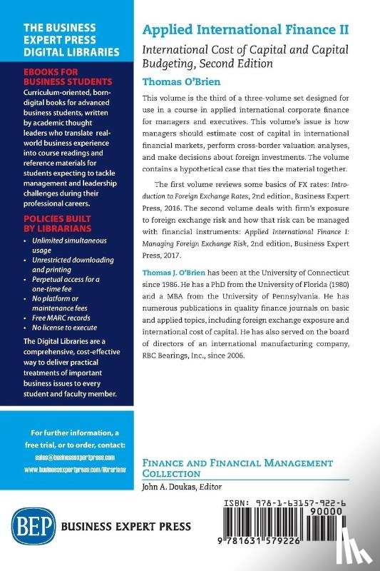 O'Brien, Thomas - Applied International Finance, Volume II