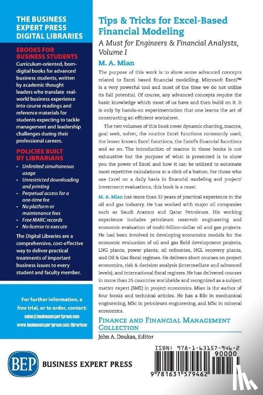 Mian, M.A. - Tips & Tricks for Excel-Based Financial Modeling, Volume I