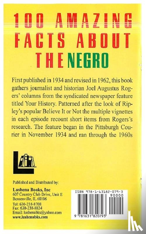 Rogers, J a - 100 Amazing Facts About The Negro