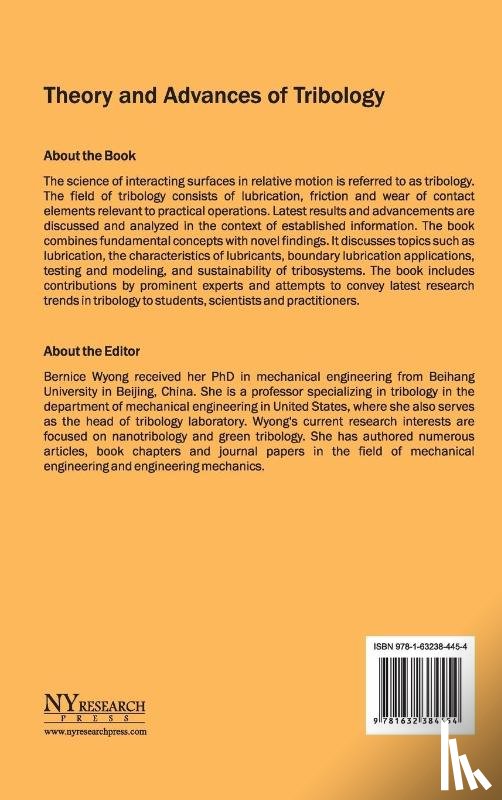  - Theory and Advances of Tribology