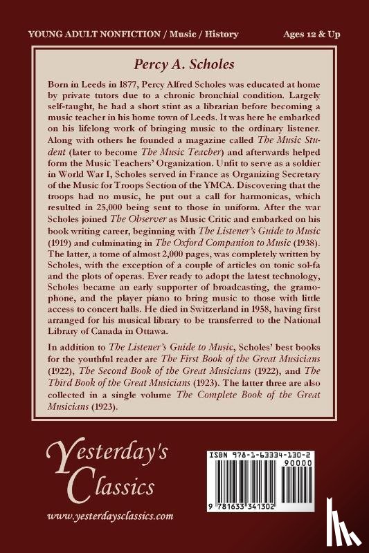 Scholes, Percy a - The Third Book of the Great Musicians (Yesterday's Classics)
