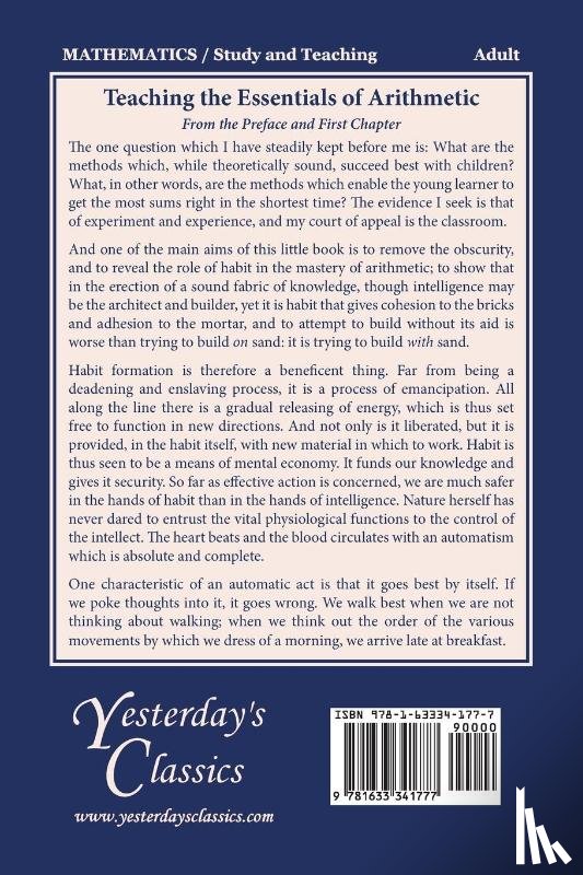 Ballard, Philip Boswood - Teaching the Essentials of Arithmetic (Yesterday's Classics)