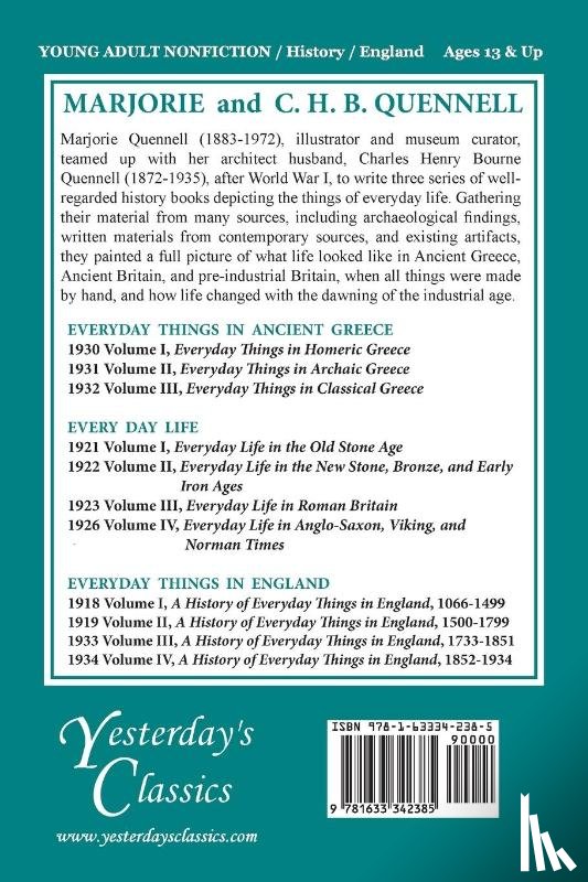 Quennell, Marjorie and C. H. B. - A History of Everyday Things in England, Volume I, 1066-1499 (Color Edition) (Yesterday's Classics)
