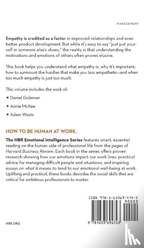 Harvard Business Review, Goleman, Daniel, McKee, Annie, Waytz, Adam - Empathy (HBR Emotional Intelligence Series)