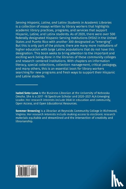  - Serving Hispanic, Latine, and Latinx Students in Academic Libraries