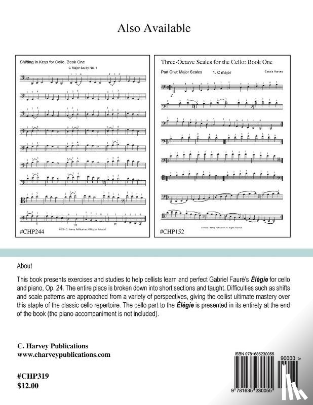 Harvey, Cassia - The Faure Elegie Study Book for Cello