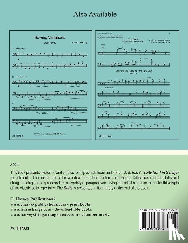 Harvey, Cassia - The Bach Cello Suite No. 1 Study Book for Cello