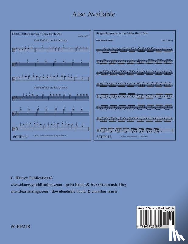Harvey, Cassia - Third Position Study Book for the Viola, Book One
