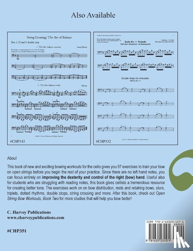 Harvey, Cassia - Open String Bow Workouts for Cello, Book One