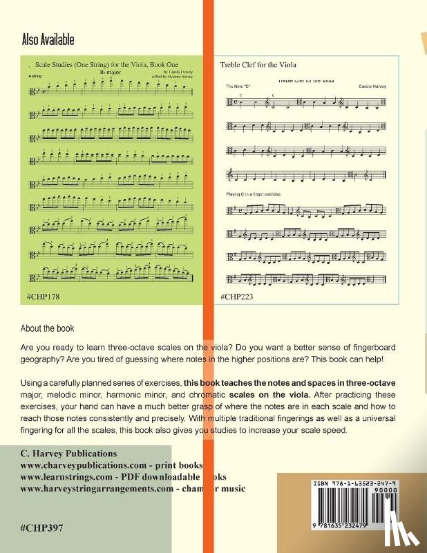 Harvey, Cassia - Three-Octave Scales for the Viola, Book One, Learning the Scales