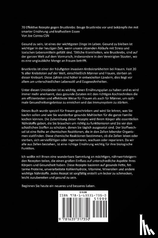 Correa, Joe - 70 Effektive Rezepte gegen Brustkrebs