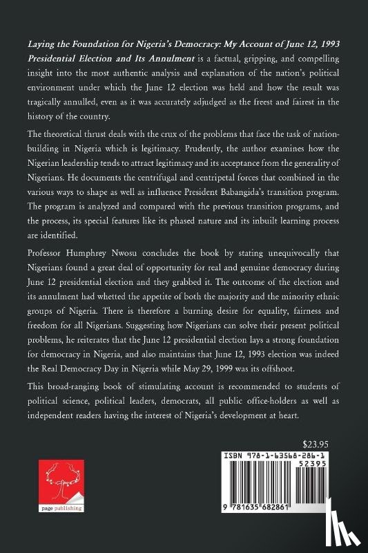 Nwosu, Professor Humphrey N - Laying the Foundation for Nigeria's Democracy