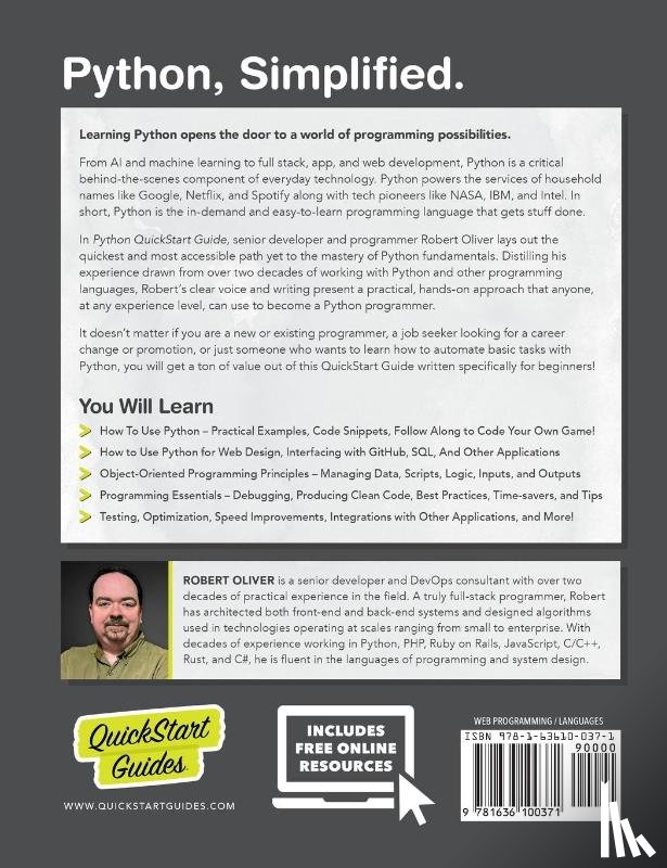 Oliver, Robert - Python QuickStart Guide