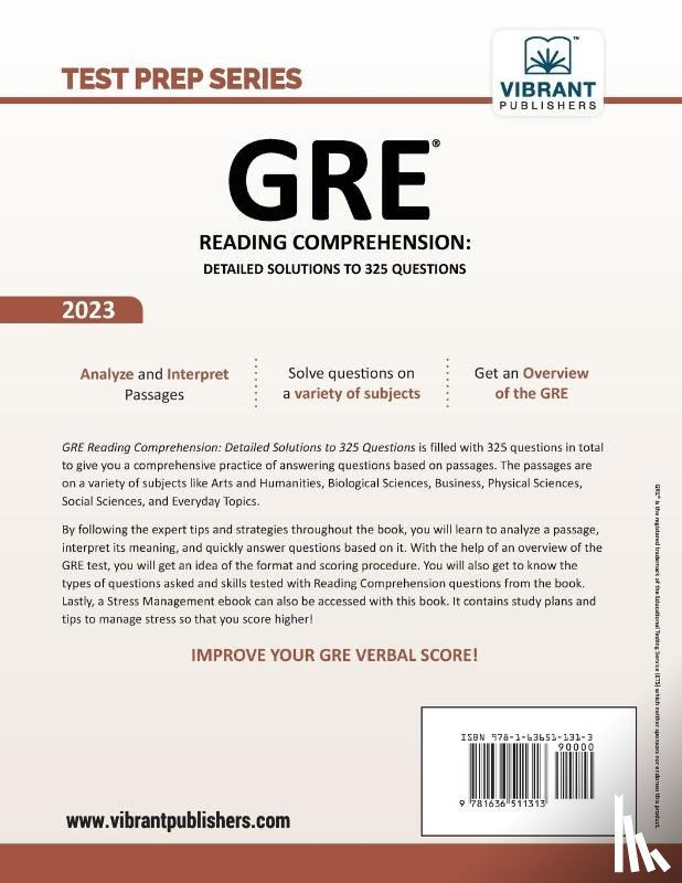 Publishers, Vibrant - GRE Reading Comprehension