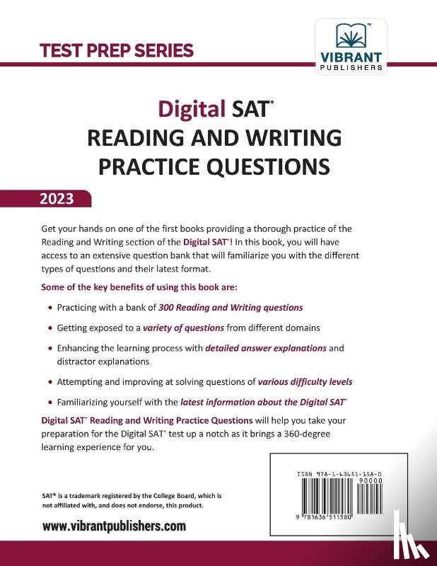 Publishers, Vibrant - Digital SAT Reading and Writing Practice Questions