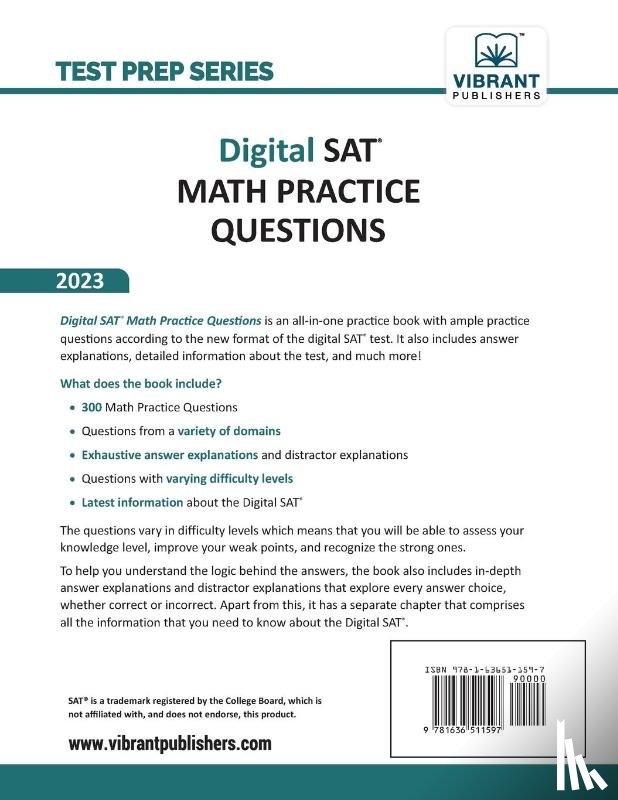 Publishers, Vibrant - Digital SAT Math Practice Questions