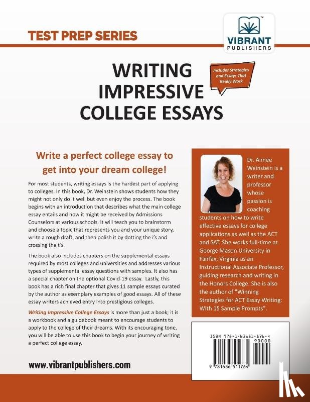 Publishers, Vibrant, Weinstein, Aimee - Writing Impressive College Essays