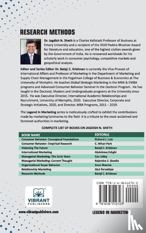 Sheth, Jagdish, Publishers, Vibrant - Research Methods