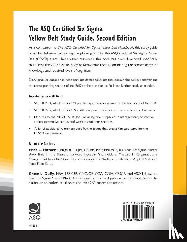 Farmer, Erica L, Duffy, Grace L - The ASQ Certified Six Sigma Yellow Belt Study Guide