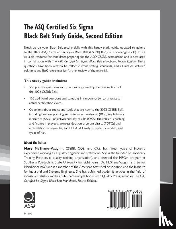 McShane-Vaughn, Mary - The ASQ Certified Six Sigma Black Belt Study Guide