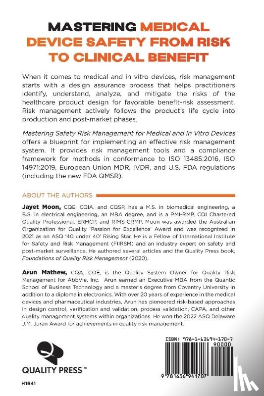 Moon, Jayet, Mathew, Arun - Mastering Safety Risk Management for Medical and In Vitro Devices