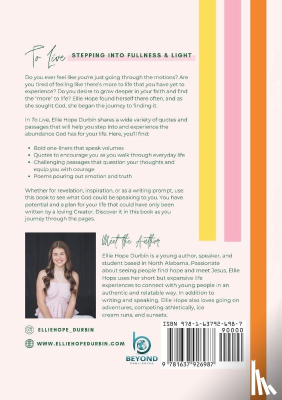 Durbin, Ellie Hope - TO LIVE