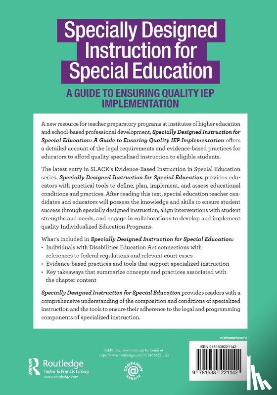 Tralli, Rosemary - Specially Designed Instruction for Special Education