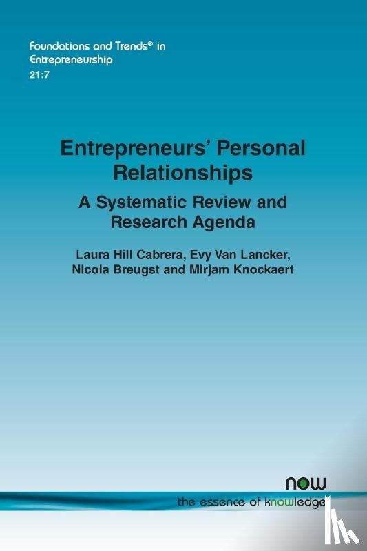 Hill Cabrera, Laura, Lancker, Evy van, Breugst, Nicola - Entrepreneurs' Personal Relationships