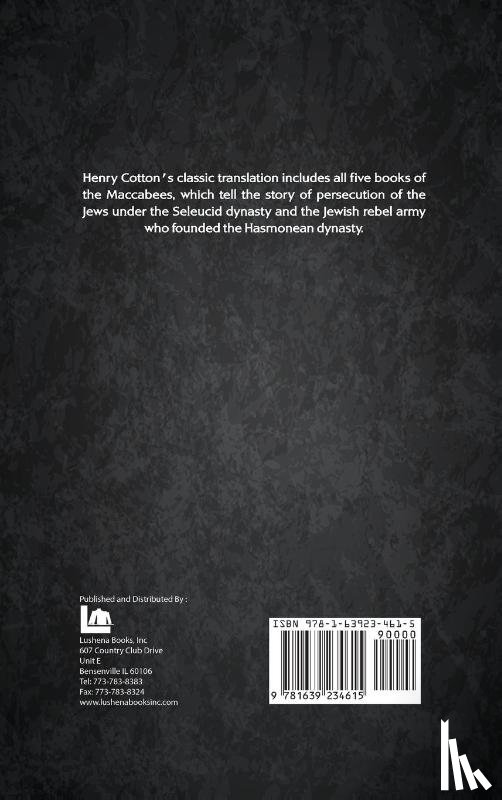 Henry Cotton - The Five Books of Maccabees in English Hardcover