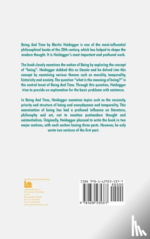 Martin Heidegger - Being and Time Hardcover