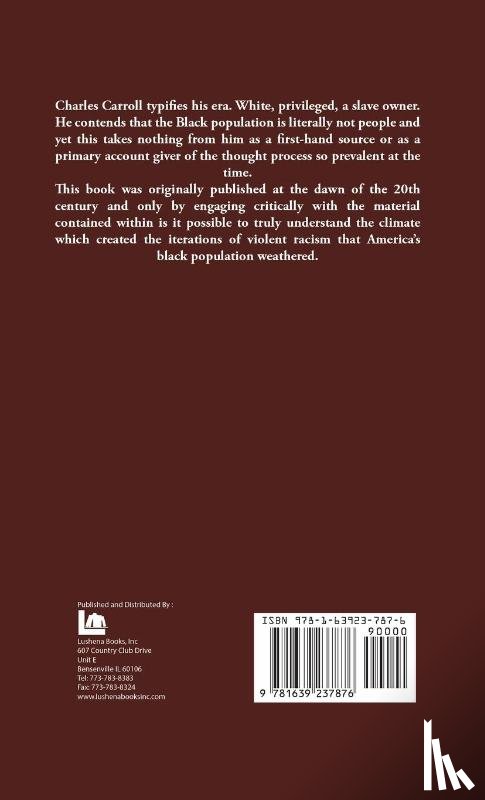 Charles Carroll - The Negro a Beast," or "in the Image of God"