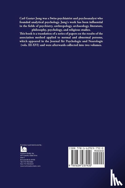 Carl Gustav Jung - Studies in Word-Association Experiments in the Diagnosis of Psychopathological Conditions
