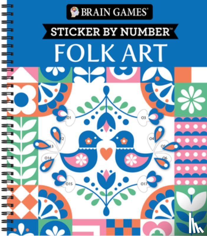 Publications International Ltd - Brain Games - Sticker by Number: Folk Art (28 Images to Sticker)
