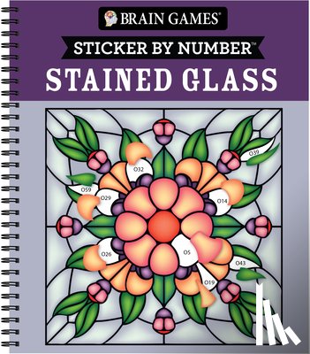 Publications International Ltd - Brain Games - Sticker by Number: Stained Glass (28 Images to Sticker)